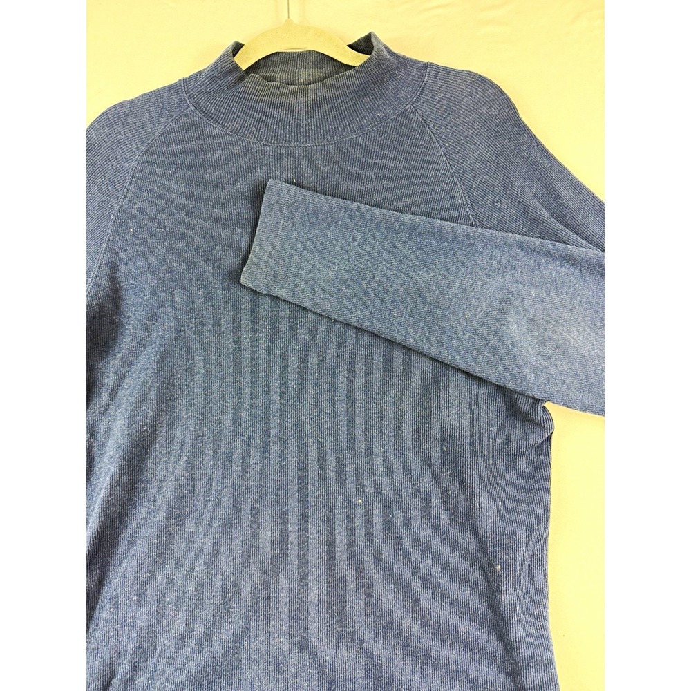 Banana Republic men's blue solid crew neck knit cotton pullover sweater, M